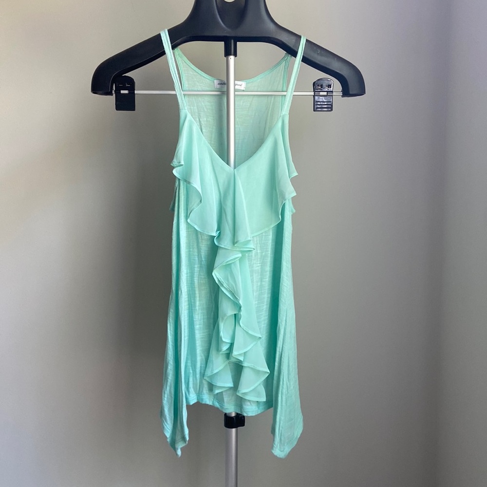 Mint Ruffled Tank- Size S